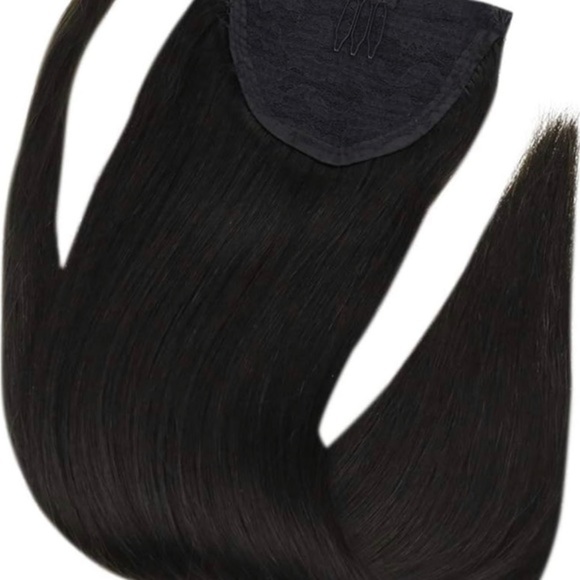 Sizes 20”18”16” Natural Black #1B Ponytail Extension Wrap Around 100% Human Hair - Picture 8 of 16